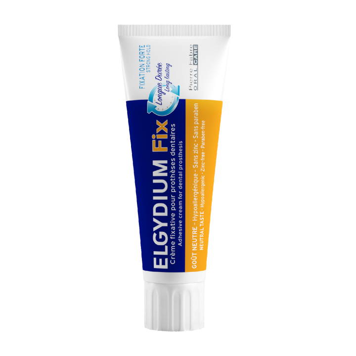 Fixiercreme für Zahnprothesen starke Fixierung Elgydium - Tube mit 45 g