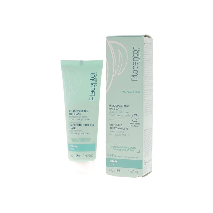 Reinigende und mattierende Flüssigkeit für problematische Haut Placentor vegetal - 40ml Tube