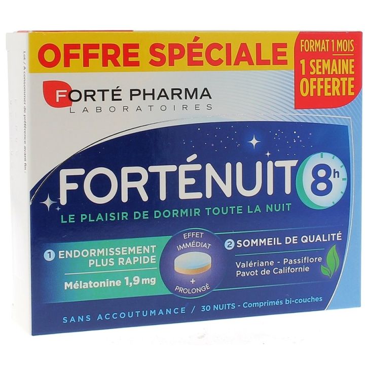 Forte Nacht 8h Forté Pharma - Packung mit 30 Tabletten