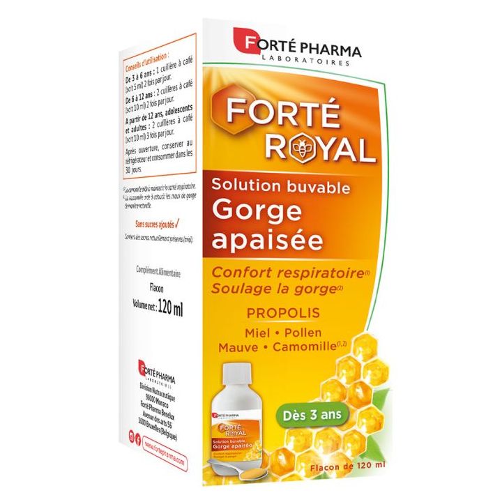 Forté Royal Lösung zum Trinken beruhigt den Hals Forté Pharma - Flasche mit 120 ml