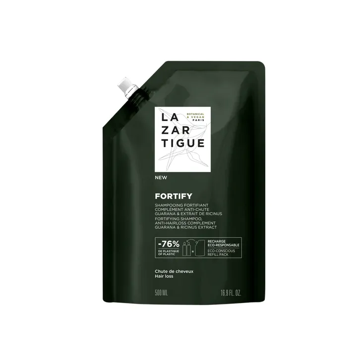 Fortify Anti-Hair Loss Strengthening Shampoo Lazartigue - 500ml Eco-Refill