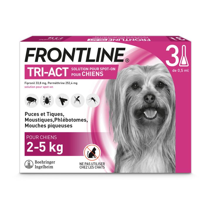 Frontline Tri-Act Hunde 2-5 kg - Packung mit 3 Pipetten zu 0,5 ml