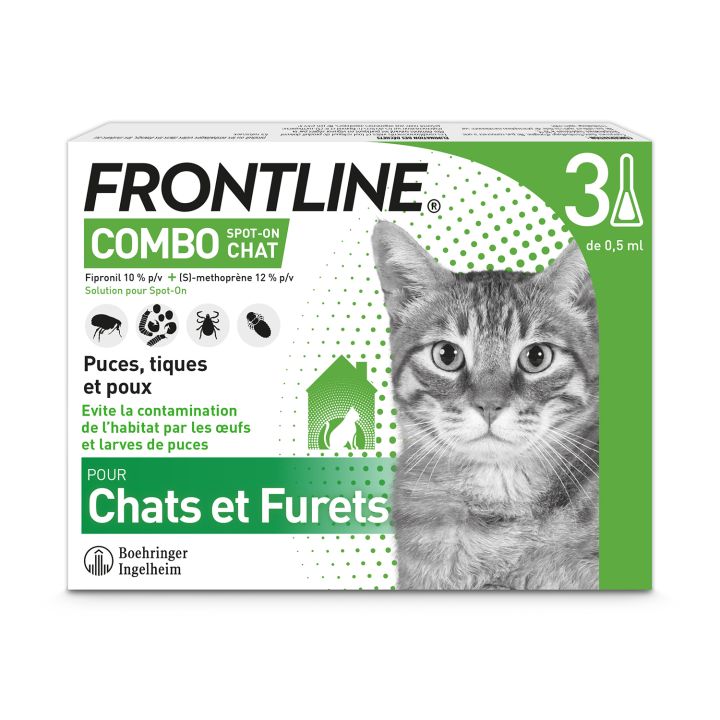 Frontline Combo für Katzen und Frettchen - 3 Pipetten à 0,5 ml