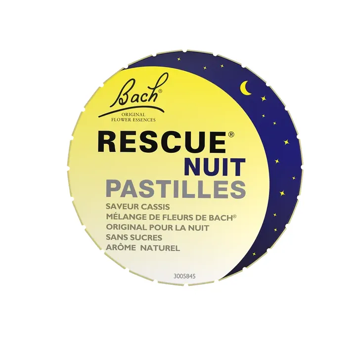 Bach-Blüten Rescue Nacht Pastillen Cassis Geschmack Famadem - 50g Dose