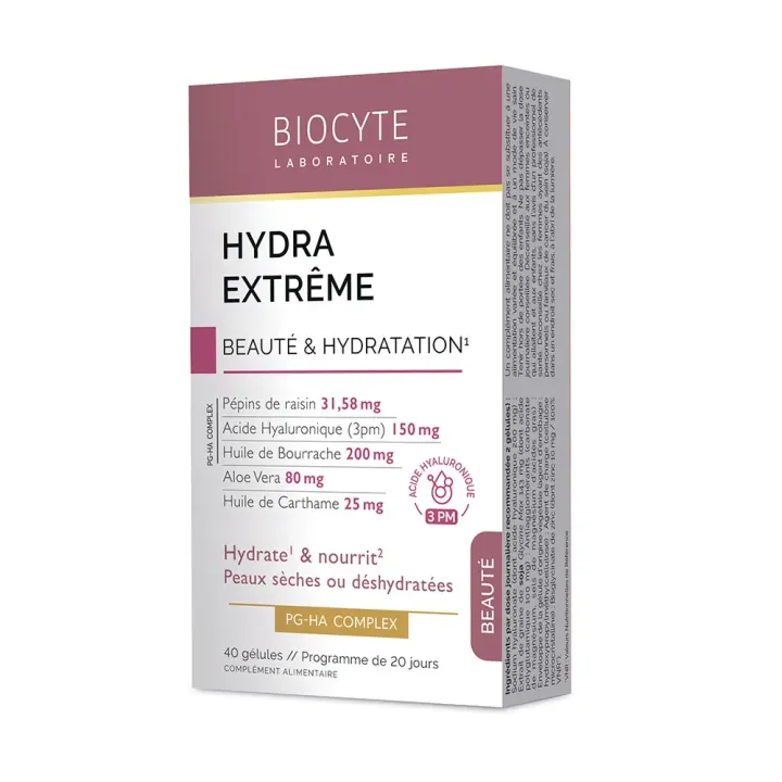 Hydra Extreme Schönheit und Hydratation Biocyte - Packung mit 40 Kapseln