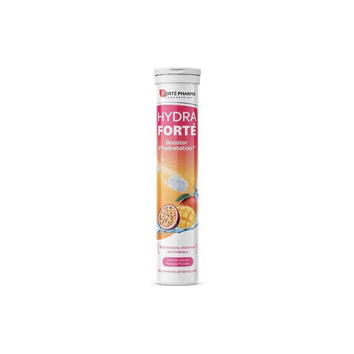 Hydra Forté Feuchtigkeitsbooster mit natürlichem Aroma Mango-Passionsfrucht von Forté Pharma - 24 Brausetabletten