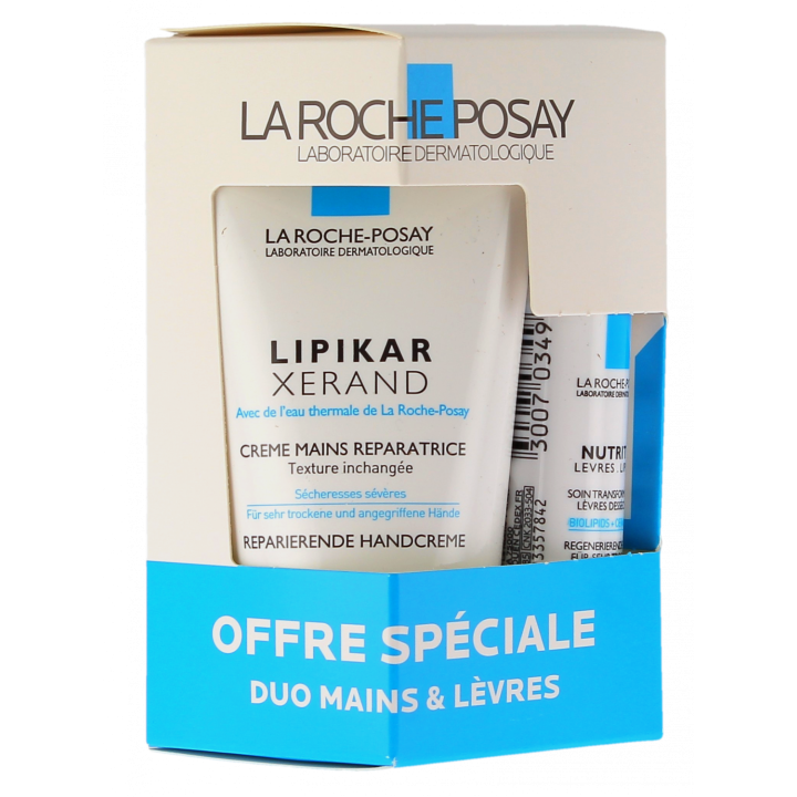 Lipikar Xerand Handcreme + Nutritic Lippen La Roche-Posay - Set mit 2 Produkten