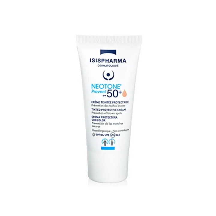 Neotone Prevent Getönte Schutzcreme SPF50+ mittlerer Farbton Isispharma - Tube mit 30ml
