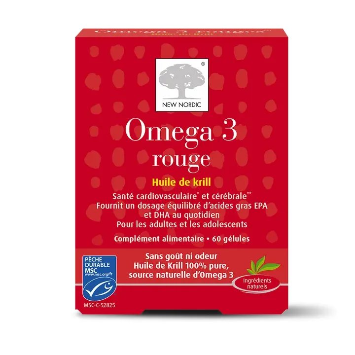 Omega 3 rot New Nordic - Dose von 60 Kapseln