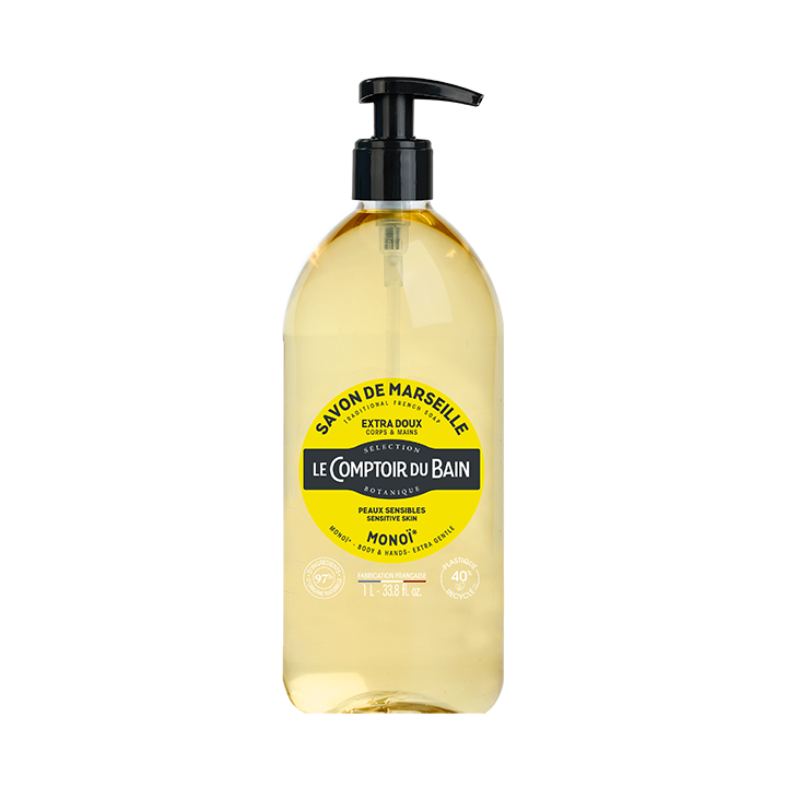 Extra-sanfter Marseille-Seife mit Monoi Le Comptoir du Bain - Pumpflasche 1L