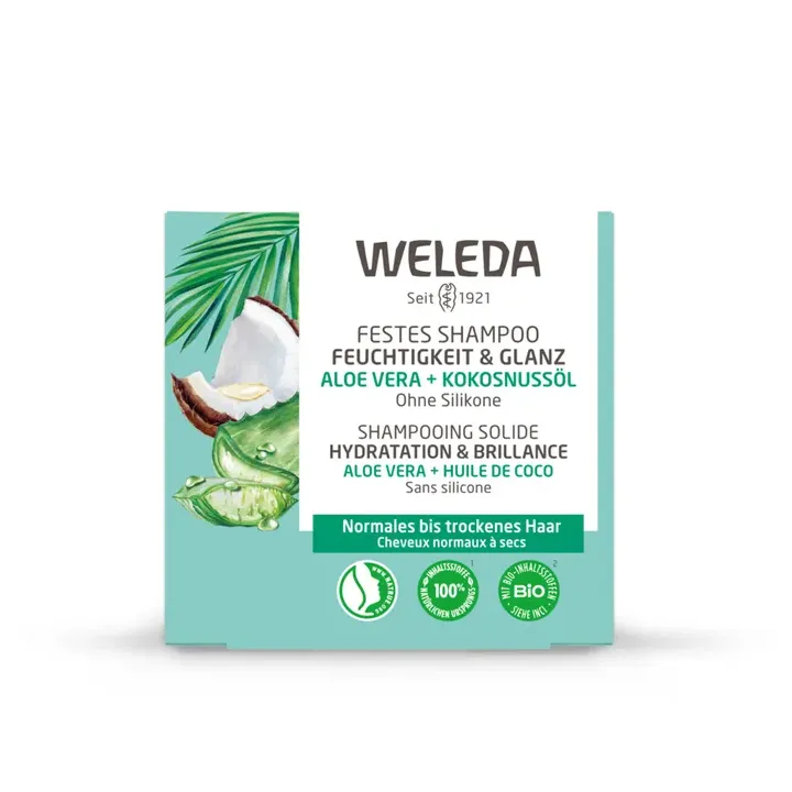 Festes Shampoo für Feuchtigkeit und Glanz Weleda - 50g Stück