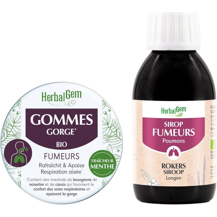 Bio-Hustensaft Herbalgem - 150 ml Flasche + kostenlose Halsbonbons