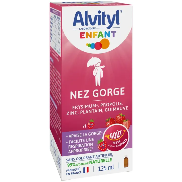 Alvityl Erdbeer-Geschmack Nasen-Hals-Sirup für Kinder - 125 ml Flasche