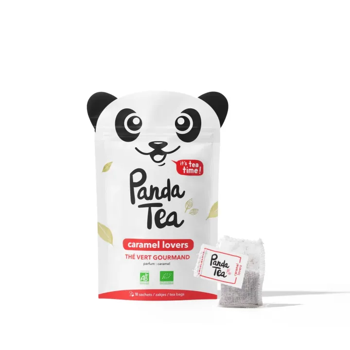 Köstlicher grüner Tee Karamell-Liebhaber Panda Tee - 18 Beutel