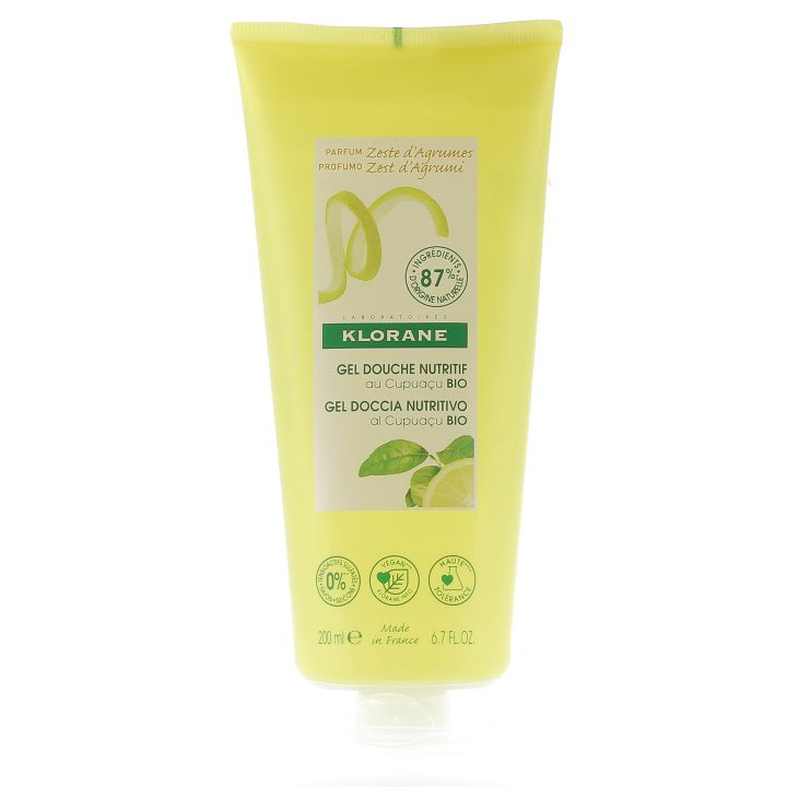 Nährendes Duschgel mit Bio-Cupuacubutter Zitrusnoten Klorane - Tube mit 200 ml
