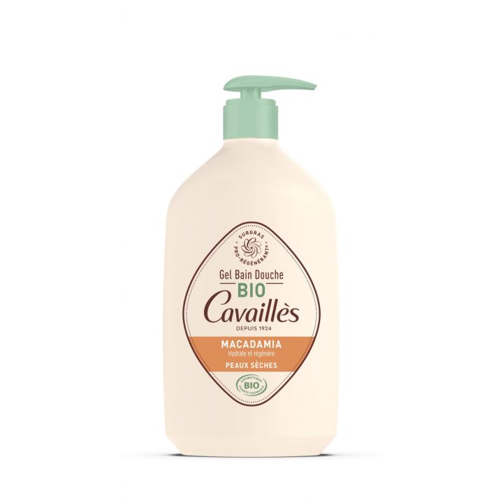Überfettete Bio-Dusch- und Badegel mit Macadamia-Öl von Rogé Cavaillès - Flasche mit 1L