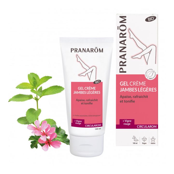 Circularom Gel Creme Leichte Beine Bio Pranarôm - Tube mit 100 ml