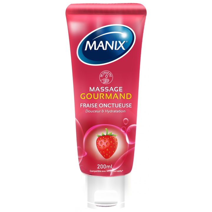 Erdbeere Massagegel essbar Manix - 200ml Tube