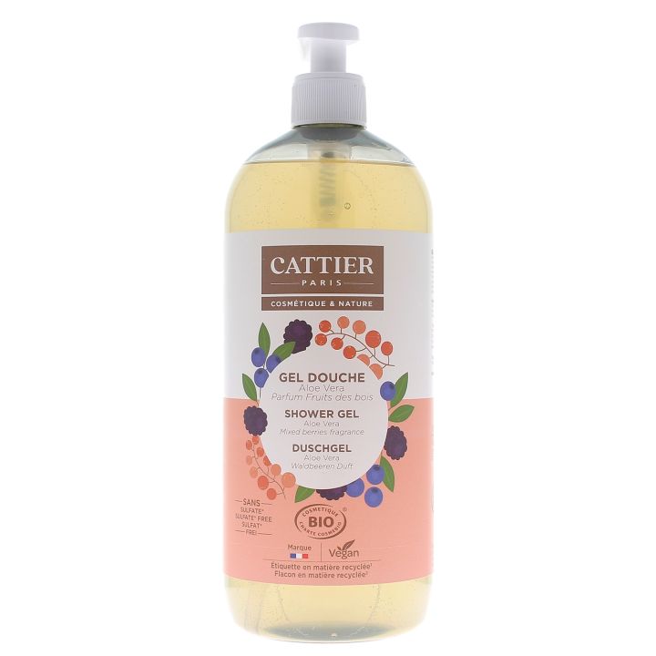 Duschgel Aloe Vera Waldfrüchte bio Cattier - Pumpflasche 1 L