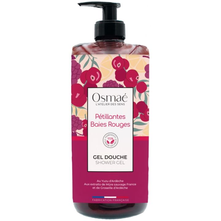 Duschgel Sprudelnde rote Beeren Osmaé - Pumpflasche 1L
