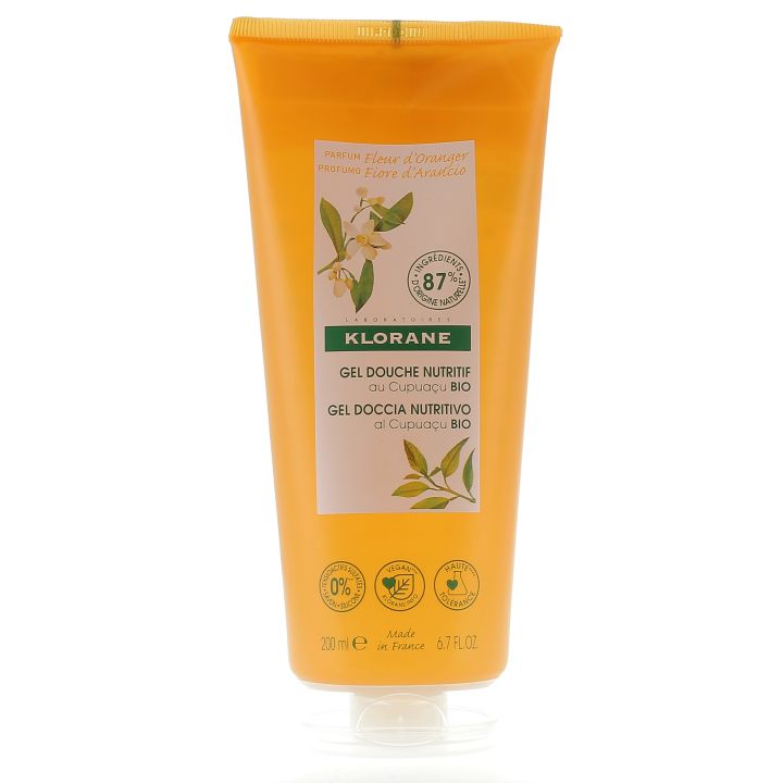 Nährendes Duschgel mit Bio-Cupuacu und Orangenblüte Klorane - Tube mit 200 ml