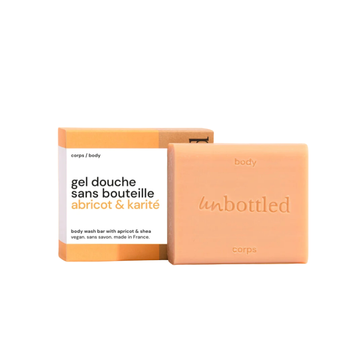 Duschgel ohne Flasche Aprikose & Sheabutter Unbottled - Stück von 110g