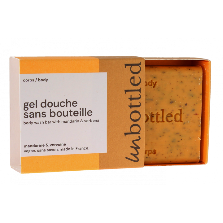 Duschgel ohne Flasche Mandarine & Verbene Unbottled - 110g Stück