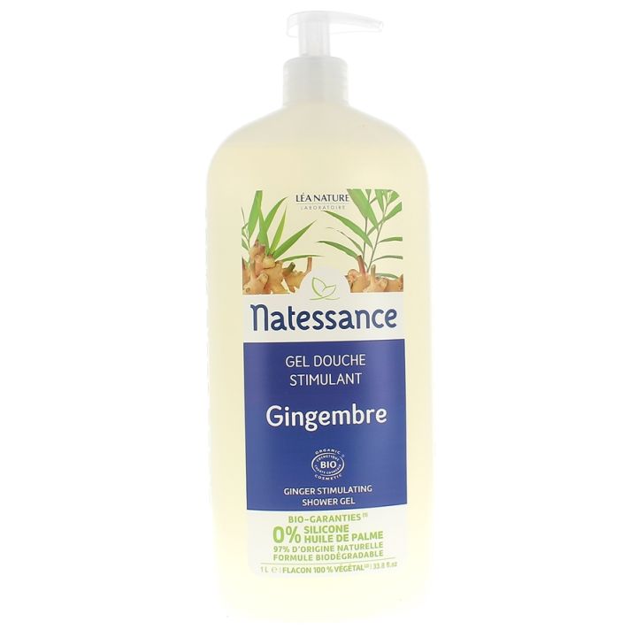 Bio-Duschgel mit Ingwer von Natessance Léa Nature - Flasche mit 1 Liter