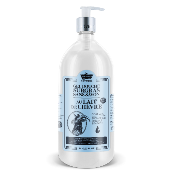 Überfettete Duschgel mit Ziegenmilch Die kleinen Bäder von Provence - Pumpflasche 1L