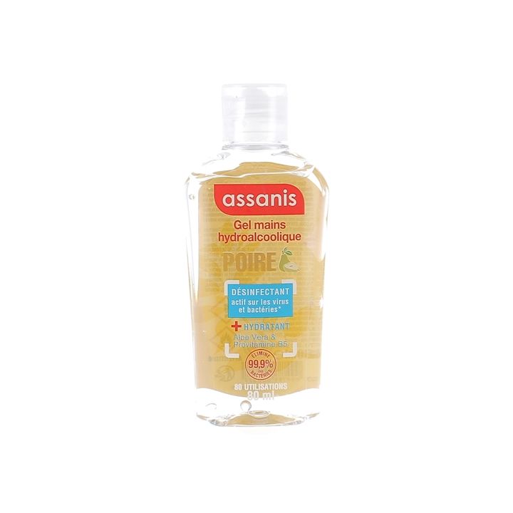 Handdesinfektionsgel mit Birnenduft Assanis - 80ml Flasche