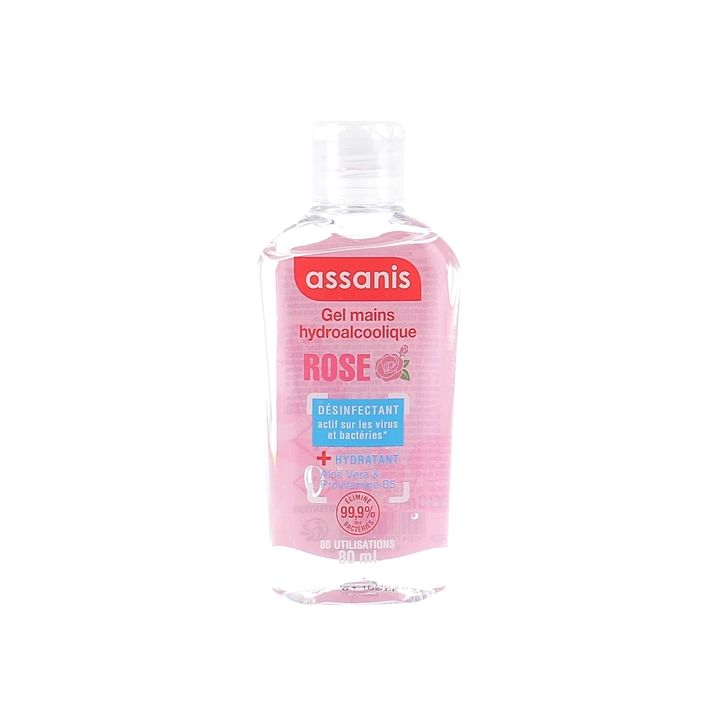 Händedesinfektionsgel mit Rosenduft Assanis - 80ml Flasche