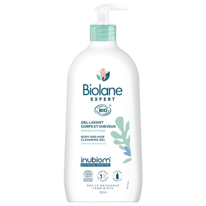 Bio-Duschgel für Körper und Haare Biolane Expert - Pumpflasche 500 ml