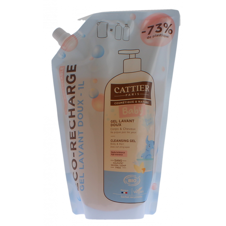 Bio-Baby-Waschgel Cattier - Öko-Nachfüllpackung von 1L