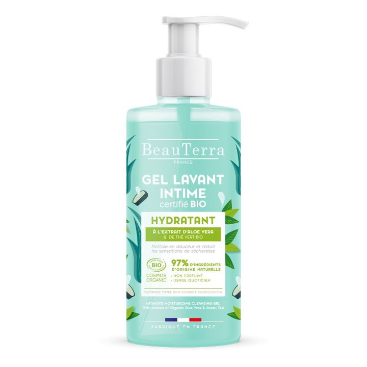 Bio-zertifizierte feuchtigkeitsspendende Intimwaschlotion Beauterra - Pumpflasche 500ml