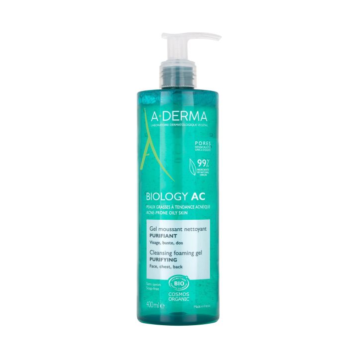 Biologie AC Reinigungsschaum Gel reinigend bio A-derma - Pumpflasche mit 400 ml
