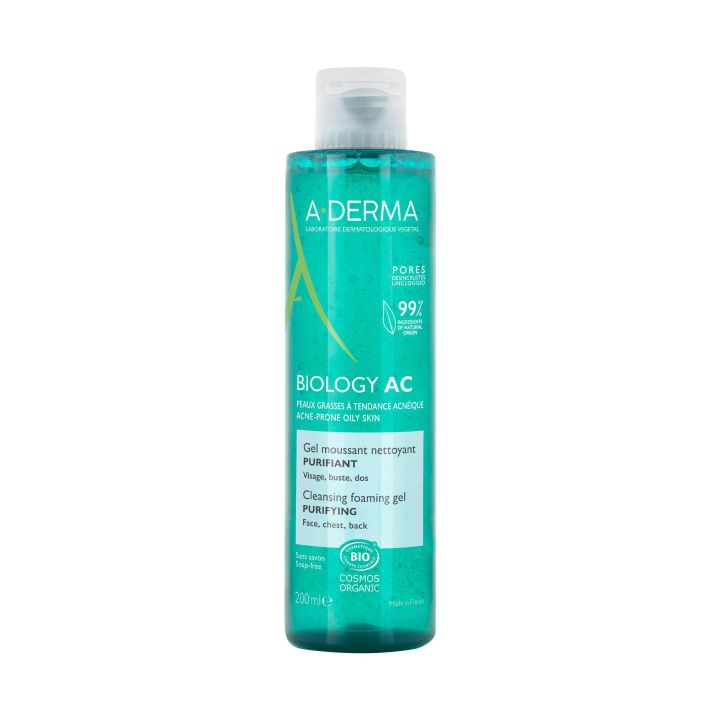 Biologie AC Reinigungsschaum Gel reinigend bio A-derma - Pumpflasche mit 200 ml