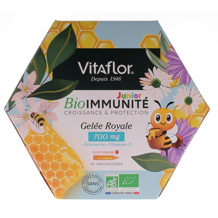 Bio-Gelee Royale 700 mg Immunität & Wachstum Junior Imker Vitaflor - 14-Tage-Format