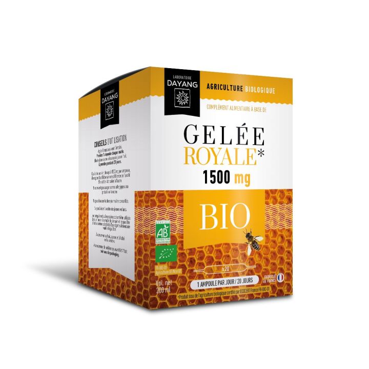 Gelee Royale 1500 mg Bio Dayang - Packung mit 20 Ampullen
