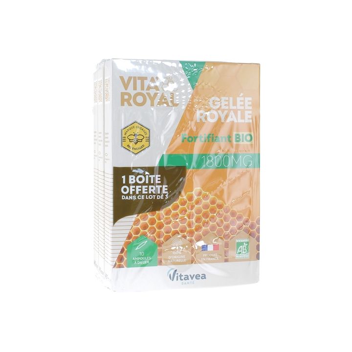 Bio-Gelee Royale 1800 mg Nutrisanté - 3er Pack mit 10 Ampullen