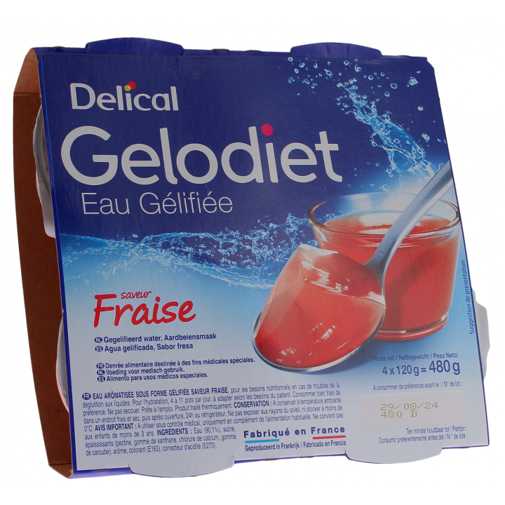 Gelodiet Gelee Wasser Erdbeergeschmack Delical - 4er Pack à 120g