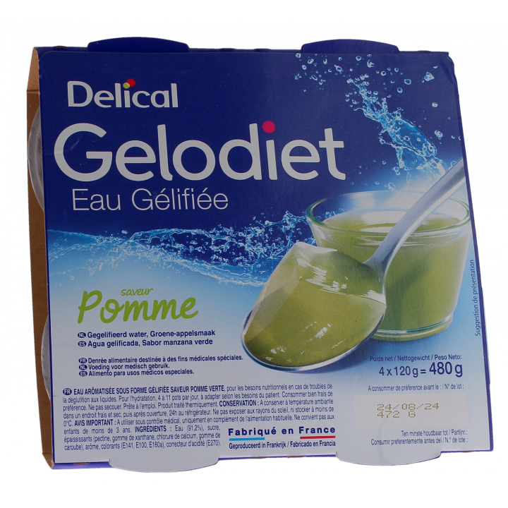 Gelodiet Gelee Wasser Apfelgeschmack Delical - 4er Pack à 120g