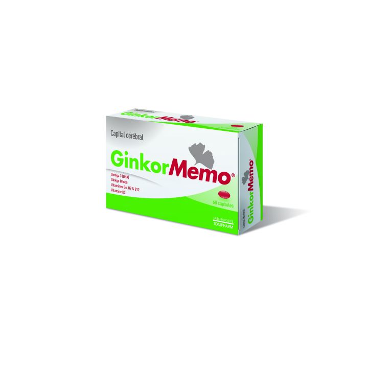 GinkorMemo Gehirnkapital Tonipharm - Packung mit 60 Kapseln