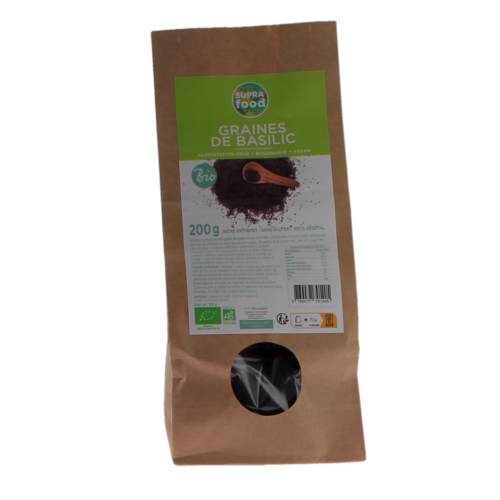Bio-Basilikumsamen Supra Food - 200g Beutel