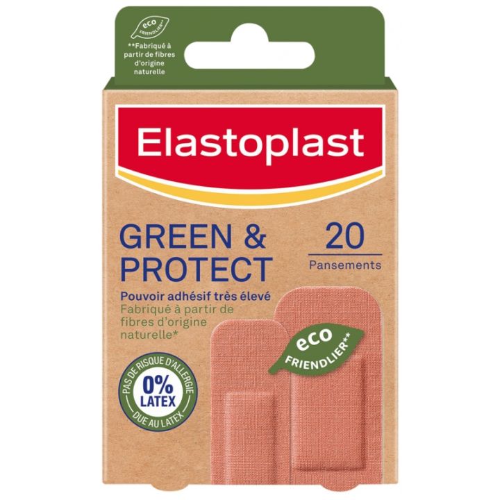 Green & protect Pflaster Elastoplast - Schachtel mit 20 Pflastern