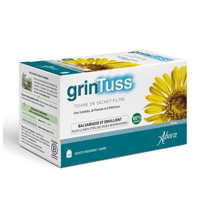 GrinTuss Kräutertee Aboca - Schachtel mit 20 Beuteln