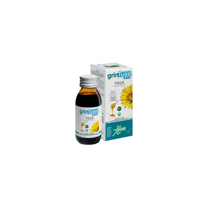 Grintuss Erwachsene Sirup für trockenen und produktiven Husten Aboca - Flasche mit 128 g