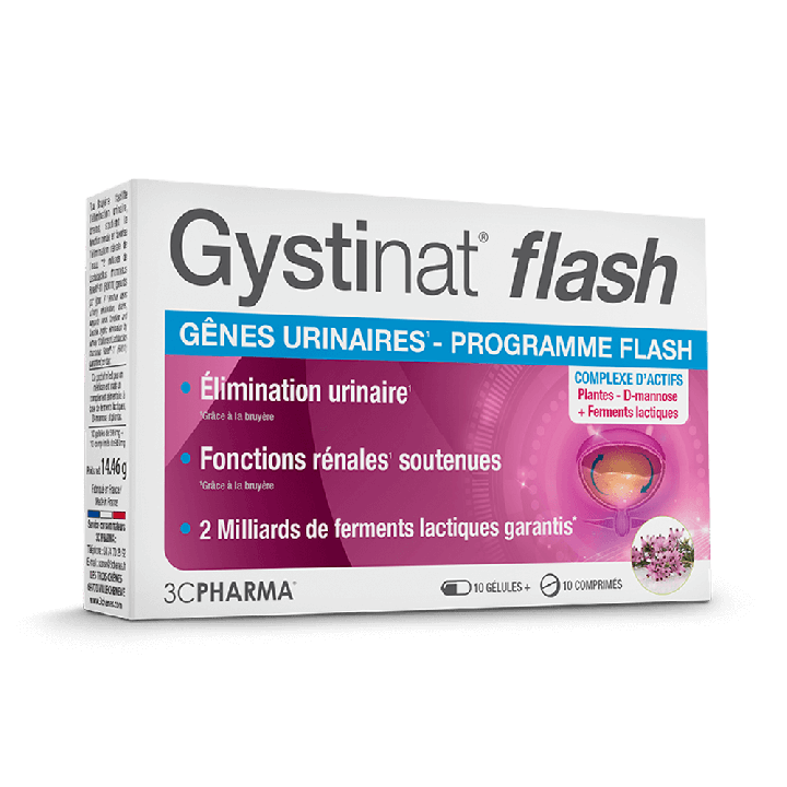 Gystinat Flash 3C Pharma - Packung mit 10 Kapseln + 10 Tabletten