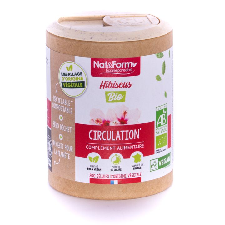 Hibiskus Bio Ecoresponsable Nat&Form - Dose von 200 Kapseln