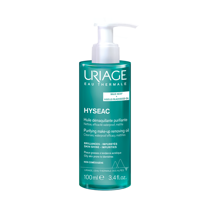 Hyséac Reinigendes Make-up-Entferneröl für fettige, zu Akne neigende Haut Uriage - Pumpflasche mit 100 ml