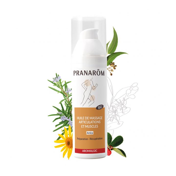 Aromalgic Bio-Massageöl zur Vorbereitung und Regeneration Pranarôm - Pumpflasche mit 100 ml